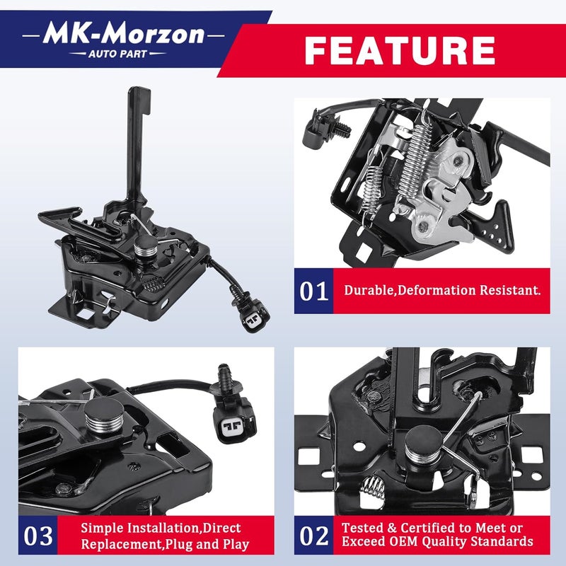 MK-Morzon Front Hood Latch Lock Compatible with 2015-2020 Ford F150 Replaces# FL3Z-16700-B Engine Bonnet Lock Hood Lacth Assembly - Image 5